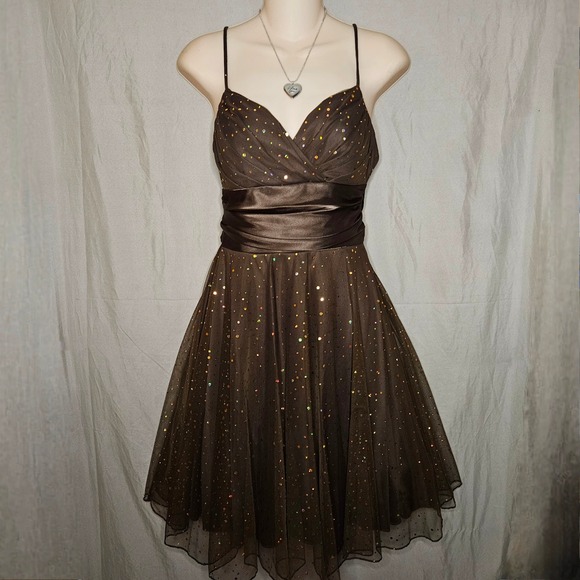 City Triangles Party Dress Sparkle Tulle Fit & Flare - Picture 2 of 7